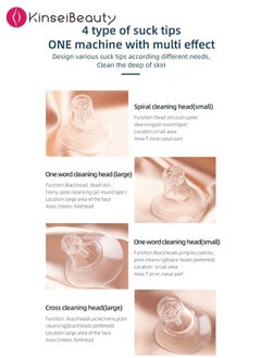 KinseiBeauty 4-In-1 Blackhead Remover Vacuum Facial Pore Cleaner Electric Acne Comedone Extraction Skin cleansing Tool HydraFacial  - Image 5