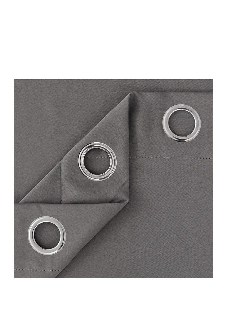 HOMESTAR 1-Piece Blackout Curtains for Bedroom and Living Room - Thermal Insulated Room Darkening Curtains Dark Grey - Image 5