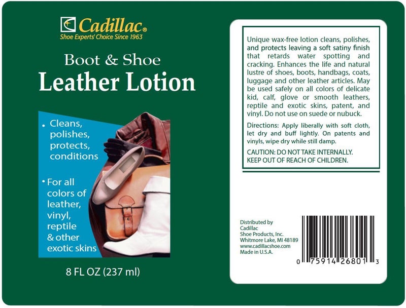 Cadillac Boot and Shoe Leather Lotion 8 Ounces - Cleans, Conditions, Protects, and Polishes Leather Footwear and Accessories - Image 2