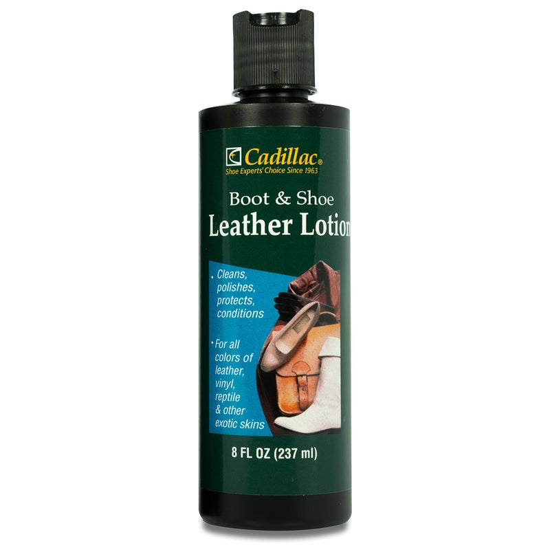 Cadillac Boot and Shoe Leather Lotion 8 Ounces - Cleans, Conditions, Protects, and Polishes Leather Footwear and Accessories - Image 1
