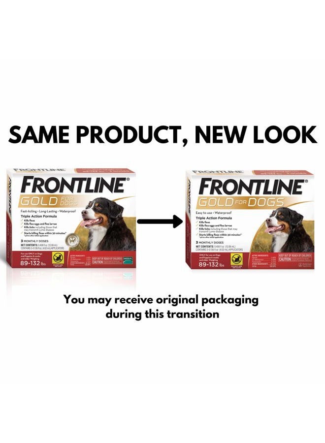 FRONTLINE Gold Flea & Tick Treatment for X-Large Dogs Up to 89 to 132 lbs., Pack of 3 - Image 2