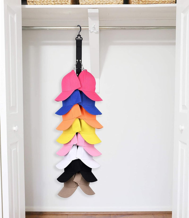 LEVOSHUA Closet Hanging Cap Organizer, 16 Baseball Cap Rack, Closet Hook Cap Holder Hat Storage Organizer - Keep Hats Cleaner Than a Hat Rack (1 Pack) - Image 4