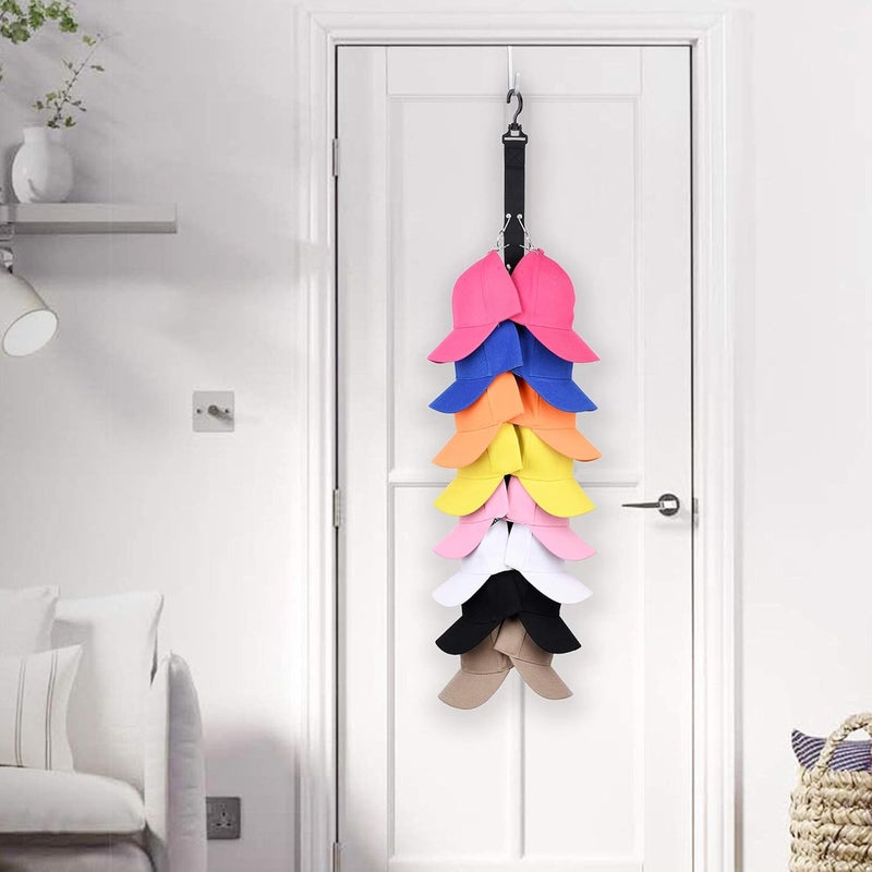 LEVOSHUA Closet Hanging Cap Organizer, 16 Baseball Cap Rack, Closet Hook Cap Holder Hat Storage Organizer - Keep Hats Cleaner Than a Hat Rack (1 Pack) - Image 5