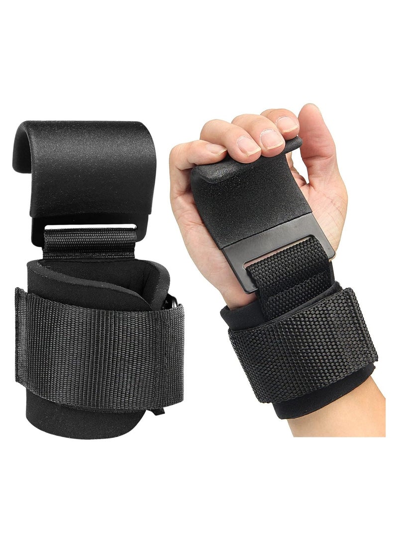 Heavy-Duty Weight Lifting Hooks (Pair) – Gym Straps with Steel Hooks for Deadlifts, Powerlifting, Shrugs & Rows – Secure Grip Support for Men & Women - Image 1