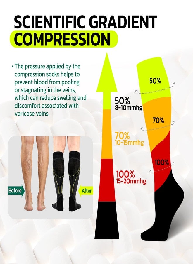 aoFIT Graduated Compression Socks for Women Travel Flight Nurses Dr Scholls Airplane 15-20 mmhg, Onyx Sunburst, L - Image 4