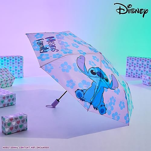 Disney Automatic Umbrella for Adults Teens Kids - Folding Telescopic Umbrella Lightweight Travel School Work - Stitch Gifts (Purple Stitch) - Image 4