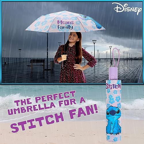 Disney Automatic Umbrella for Adults Teens Kids - Folding Telescopic Umbrella Lightweight Travel School Work - Stitch Gifts (Purple Stitch) - Image 5