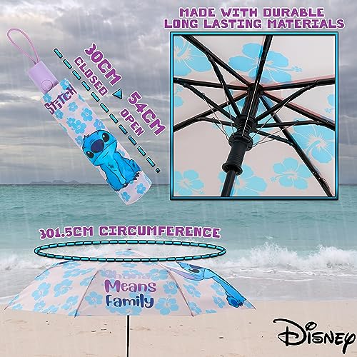 Disney Automatic Umbrella for Adults Teens Kids - Folding Telescopic Umbrella Lightweight Travel School Work - Stitch Gifts (Purple Stitch) - Image 3