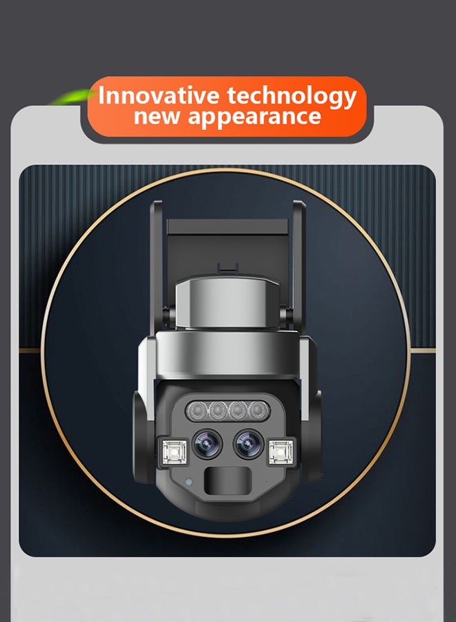 الرائد كاميرا مراقبة خارجية واي فاي مزدوجة العدسة، زوم 10x دقة 6 ميجابكسل، صوت ثنائي الاتجاه، رؤية ليلية ملونة عالية الدقة، مقاومة للماء IP66، بطاقة 128 جيجابايت - Image 5