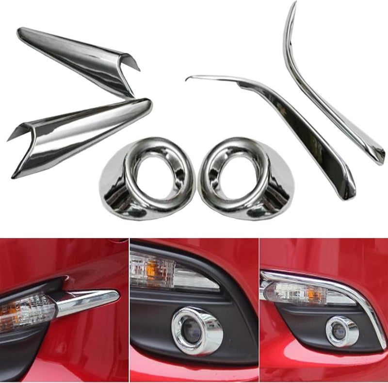 QASULER Chrome Fog Light Lamp Cover for Mazda 3 M3 Axela - Image 5