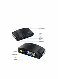 Excefore RCA to VGA Adapter, Composite AV S-Video RCA VGA Female Input to VGA Female Output Converter, Transfer Video Graphic Signal from CCTV PC Laptop DVD DVR VCR TVBox to VGA Monitor Projector Computer  - Image 4