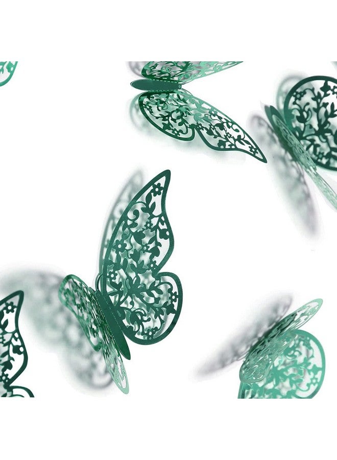 Xtore 12Pcs 3D Home Decor Butterfly with Sticking Pad- (Shimmer Green, Set of 12), Plastic, Reusable - Image 5