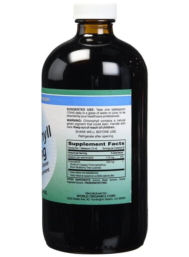 WORLD ORGANIC Liquid Chlorophyll 100mg Mullberry, 0.02 Pound - Image 2