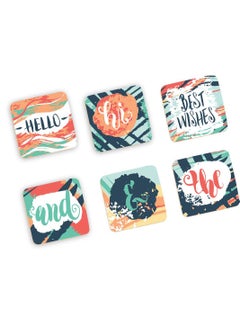 Paper Plane Design Designer Handmade Wooden Coaster Set for Home Kitchen, Office Desk (Set of 6, 4 x 4 Inch) -by Paper Plane Design  - Image 1