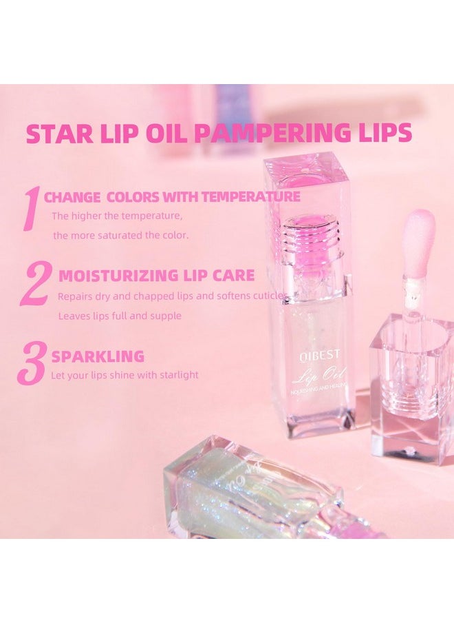 Gecomo Hydrating Shimmer Lip Glow Oil, Color Changing Tint, Moisturizing Lip Oil, Glossy Transparent Plumping Lip Gloss, Tinted Lip Oil For Lip Care 0.23 Oz #Q2394-03  - Image 2