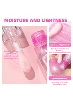 Gecomo Hydrating Shimmer Lip Glow Oil, Color Changing Tint, Moisturizing Lip Oil, Glossy Transparent Plumping Lip Gloss, Tinted Lip Oil For Lip Care 0.23 Oz #Q2394-03  - Image 3