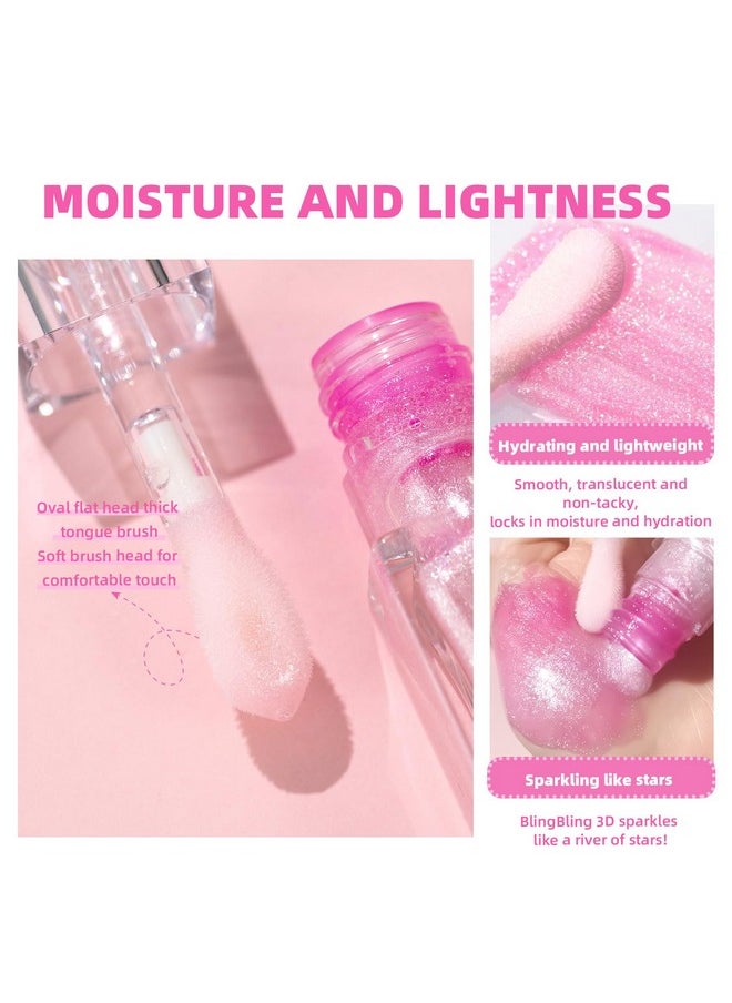 Gecomo Hydrating Shimmer Lip Glow Oil, Color Changing Tint, Moisturizing Lip Oil, Glossy Transparent Plumping Lip Gloss, Tinted Lip Oil For Lip Care 0.23 Oz #Q2394-03  - Image 3