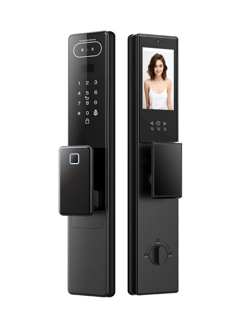 Smart Door Lock Smart Lock with Camera,WiFi Video Intercom Lock,Two Way Audio,Palmprint Recognition, Fingerprint Door Lock ,Jlink APP Remote Control ,Model LS1 Black
