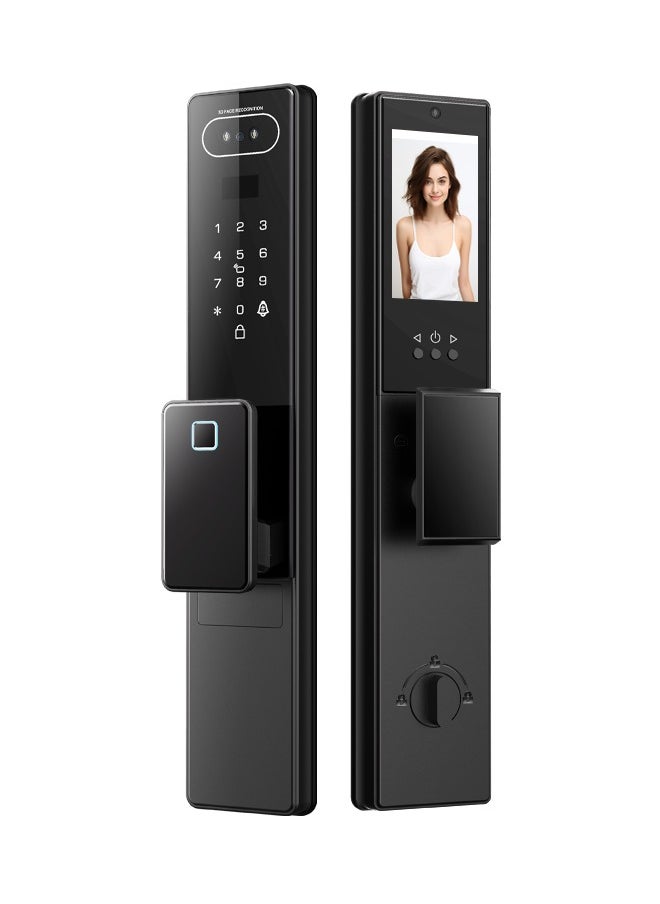 Smart Door Lock Smart Lock with Camera,WiFi Video Intercom Lock,Two Way Audio,Palmprint Recognition, Fingerprint Door Lock ,Jlink APP Remote Control ,Model LS1 Black
