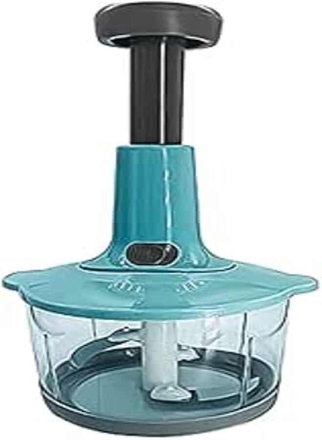 Volo Manual Food Chopper and Hand Push Vegetable Chopper, Cutter, Mixer Set for Kitchen with 3 Stainless Steel Blade + Plastic Mixing Blade (Grey)(Pack of 1)