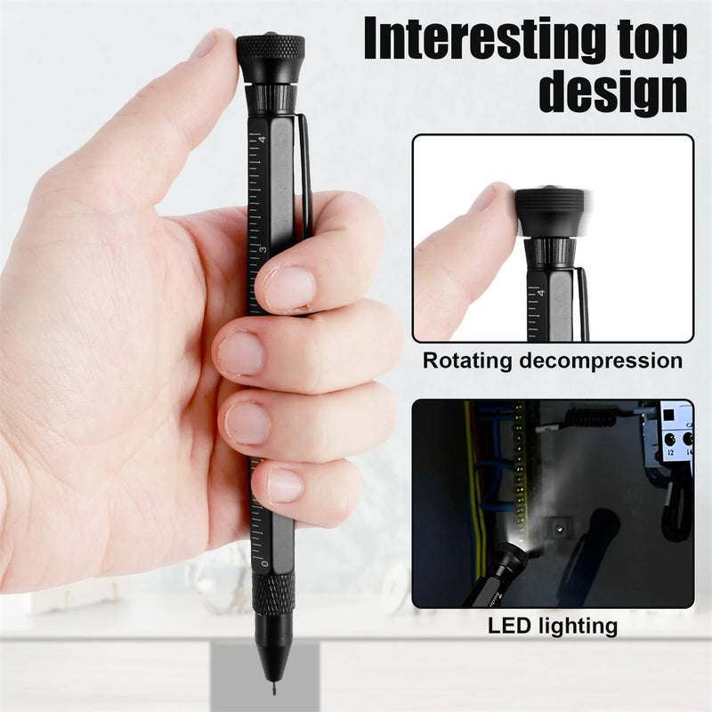 12 in 1 multifunctional ballpoint pen, multifunctional ballpoint pen set, with LED, bottle opener, screwdriver, and other household tools, for men's birthdays of fathers, husbands, and grandfathers - Image 2