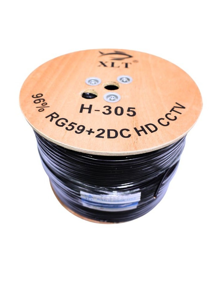 XLT RG59 Coaxial Cable With Power ideal for CCTV Security Camera - 305m - Image 1