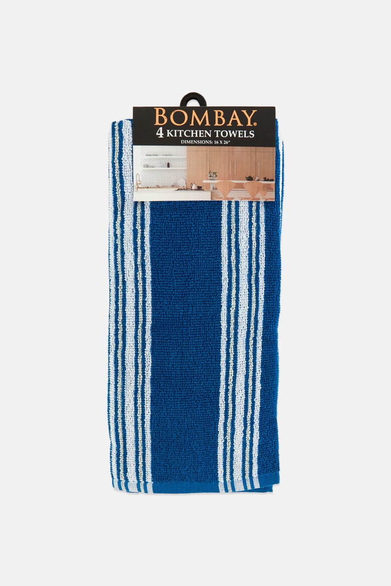 Bombay 4 Piece Plaid Double Sided Kitchen Towels, Multicolor - Image 1