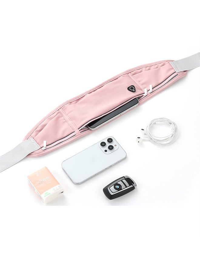 HOMESTAR Ultra Thin Running Belt For Women And Men, Jogging Training Runner's Small Bag Equipment Accessories, Running Jogging Bicycle Waist Bag, Pink - Image 3