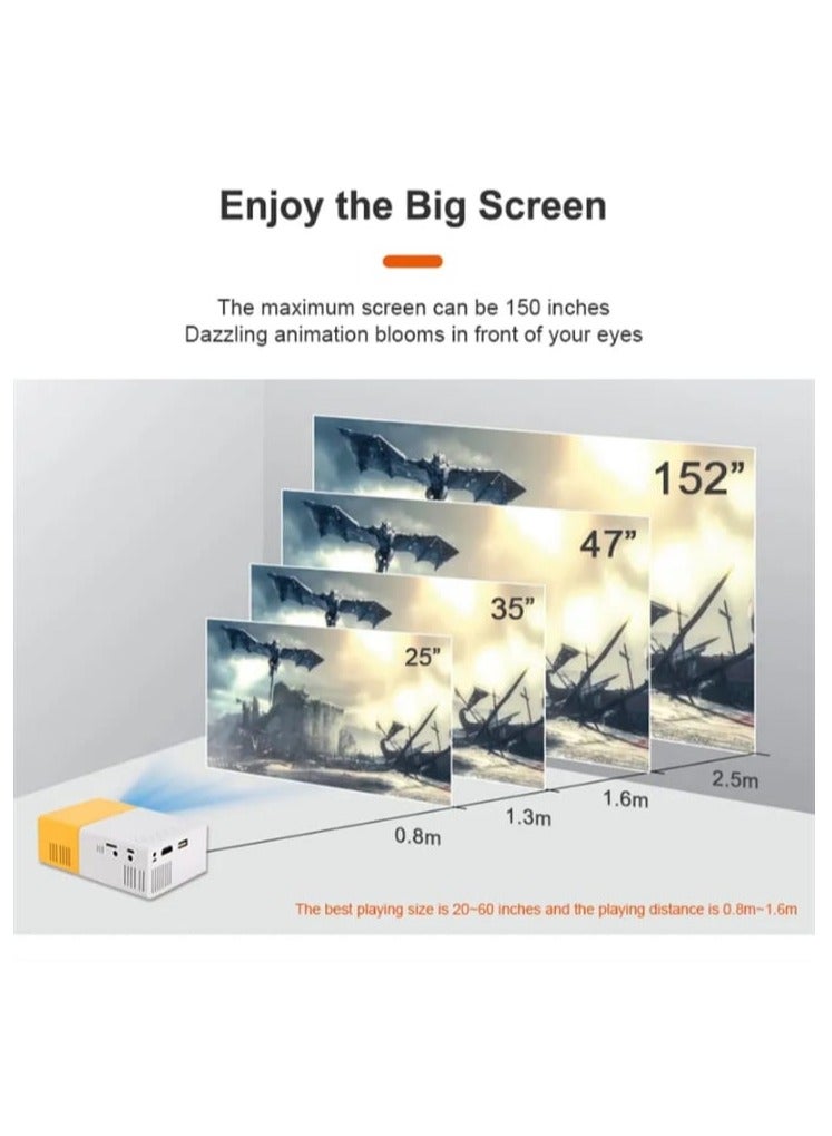 Mini Projector - Portable, 3D Ready, USB & Remote Control, 30000 Hours, Quick Focus, Outdoor Camping & Home Theater, Kids Gift for Birthdays & Holidays, Kids Entertainment | Modern Projector | Durable build - Image 5