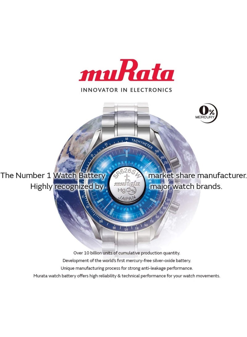 Murata 335 SR512SW Silver Oxide Watch Battery, 1.55V Mercury Free Button Cell, Pack of 5 (Made in Japan) - Image 2