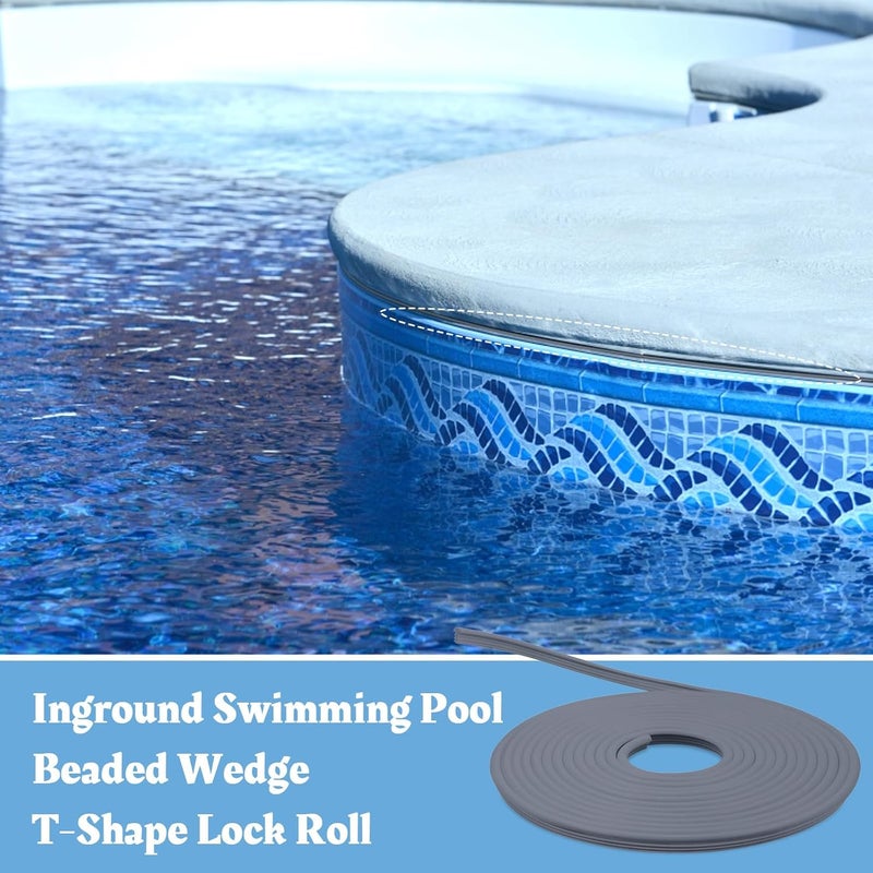 Earthtec 120ft Swimming Pool Beaded Liners 0.12in Pool Bead Lock Replacement Vinyl Beaded Liner for Above-Ground and In-Ground Swimming Pool - Gray - Image 5