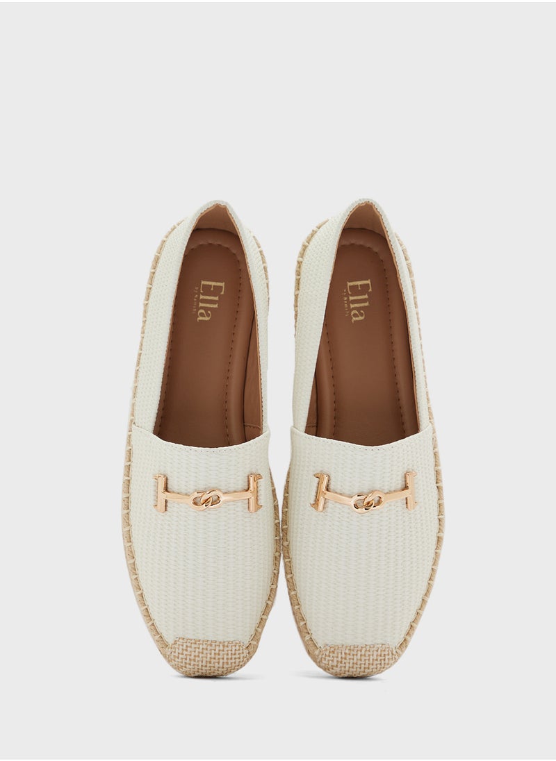 ELLA Metal Trim Raffia Espadrille  - Image 4