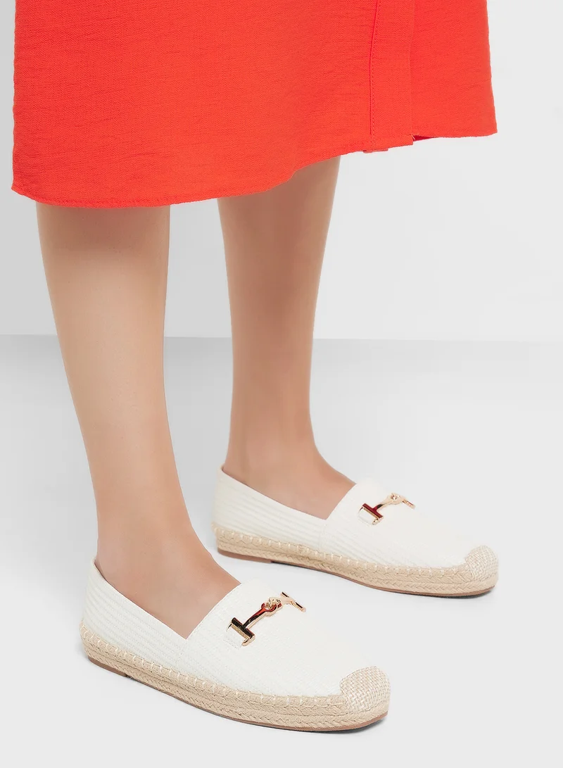 ELLA Metal Trim Raffia Espadrille