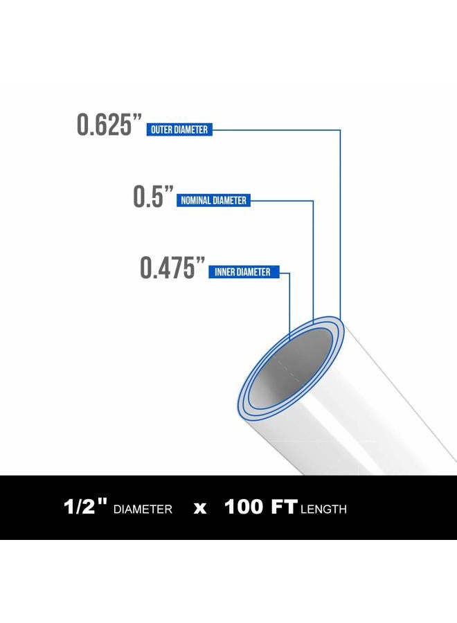 Supply Giant APW12100 PEX A Tubing for Potable Water Non-Barrier Pipe 1/2 in. x 100 Feet, White - Image 3