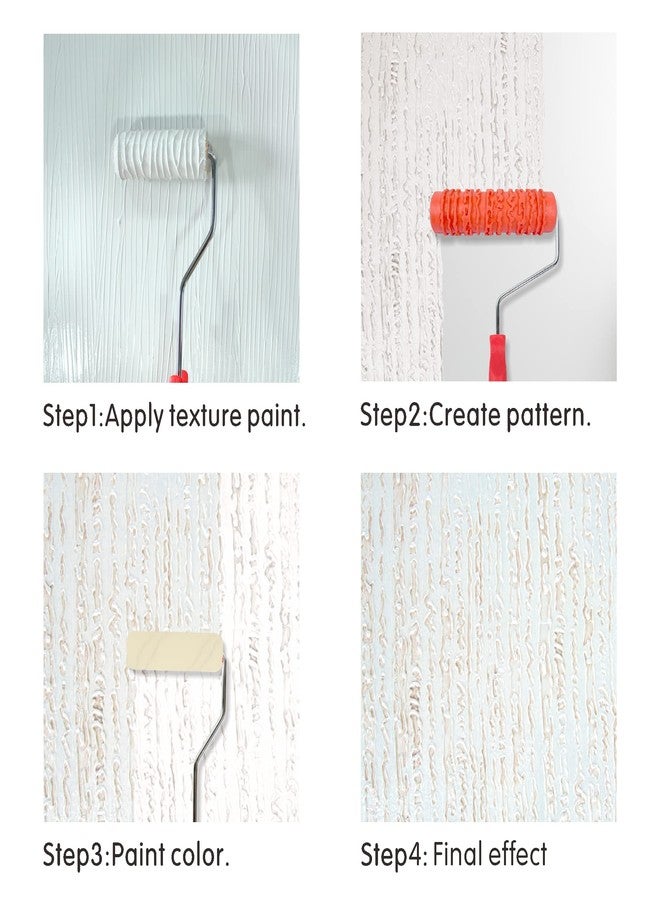 Hanroy 7'' Patterned Paint Roller for Wall Decoration Classic Brick Embossing Texture Rubber Roller Decorative Household DIY Paint Art Tool for Wall Decoration - Image 3