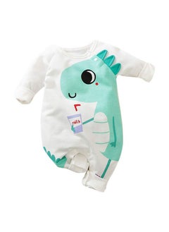 Hopscotch Hopscotch Boys and Girls Cotton Graphic Print Bodysuit In White Color For Ages 1-3 Months  - Image 1