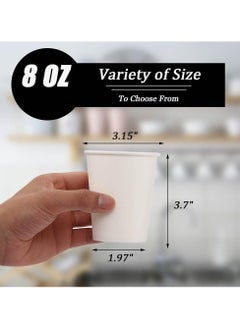 QUALITY Paper Cups White 8 Oz, 100 Pieces  - Image 3