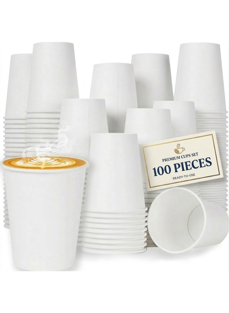 كوالتي أكواب ورقية بيضاء 8 أونصة، 100 قطعة - Image 1