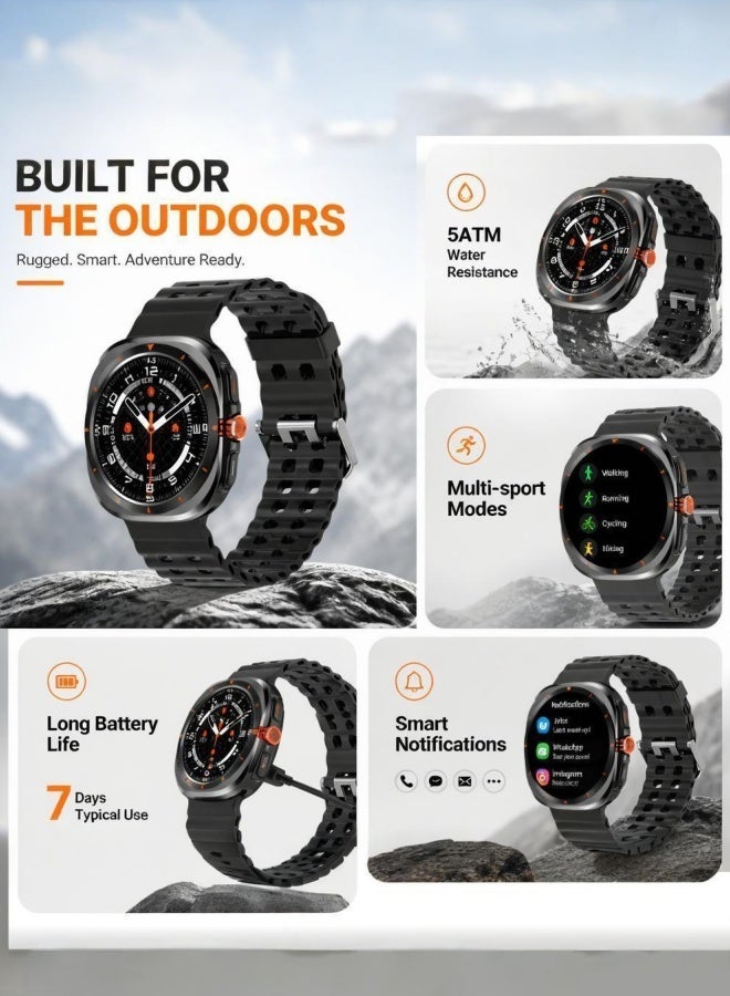 The new GT7ultra smart watch heart rate detection Bluetooth call sports watch orange - Image 3