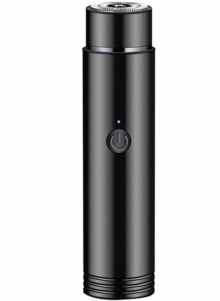 Men Electric Shaver, Portable Mini Razor Rotary Shaver Rechargeable Cordless Compact Razor Electric Head Shaver Mustache Trimmer for Travel Or Home Use, Easy to Clean, Black, 1 Pcs - Image 1