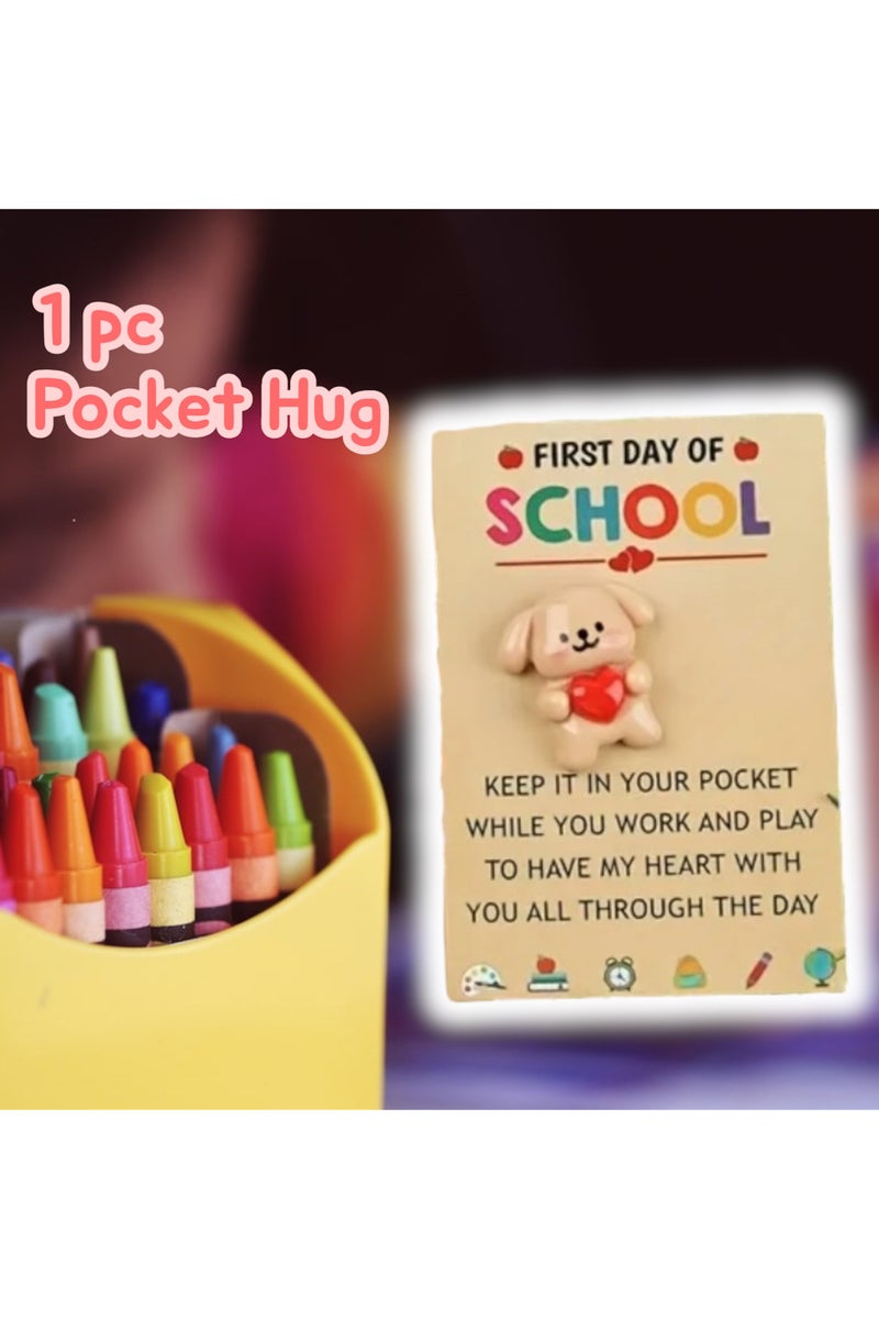 هدايا العودة إلى المدرسة للبنات والأولاد، بطاقة عناق جيب في أول يوم دراسي، أفكر فيك، رسالة حب للطلاب، فكرة هدية للأطفال، لعبة لطيفة للأطفال على ظهر الحضانة، فصل دراسي جديد - Image 2