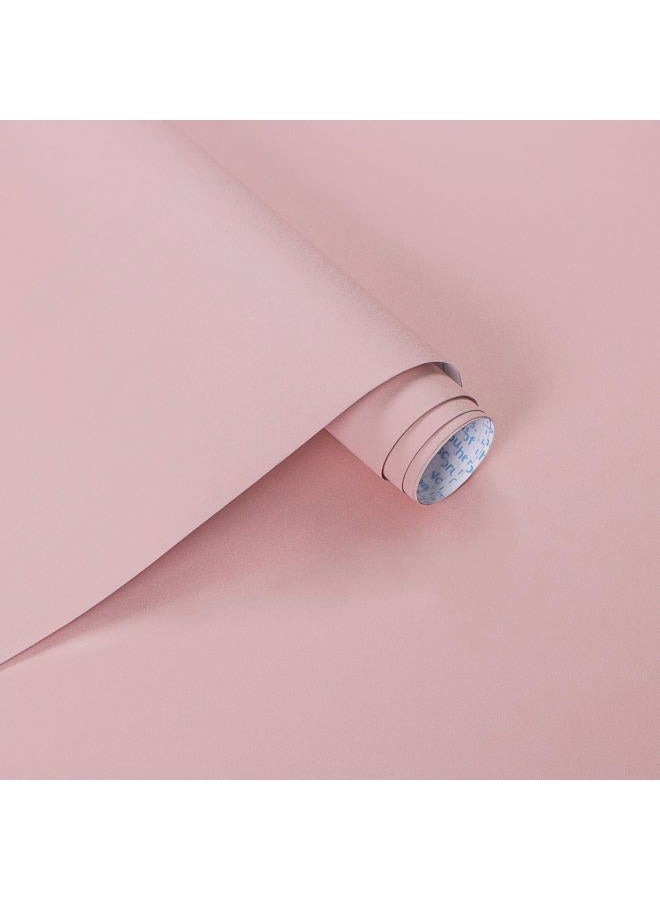 Ismoon Pink Wallpaper Peel and Stick Pink Contact Paper 17.7''×118''Removable Self-Adhesive Wallpaper Matte Contact Paper for Cabinets and Drawers Girls Bedroom Vinyl Roll - Image 1