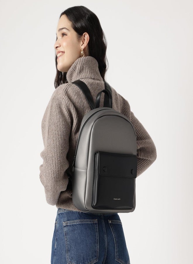 Fastrack Dual-Tone Backpack for Men & Women | Lightweight Structured Bag with Main Compartment, Front Flap Pocket & Side Bottle Holders | Minimal Everyday Backpack for College, Work & City Life - Image 2