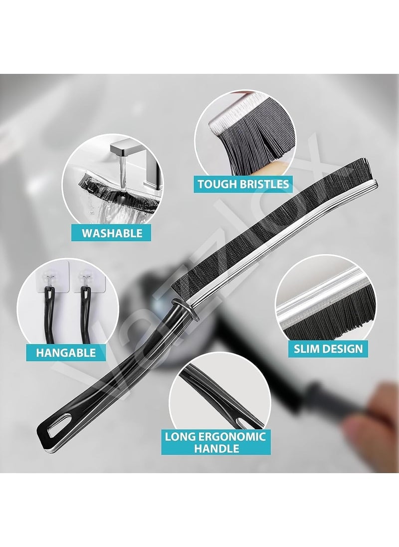 Generic Plastic Gap Cleaning Brush Bathroom Gap Cleaning Brush Clean The Dead Corners of Kitchen Tiles Multifunctional Window Slots MultiPurpose Pack of 2  - Image 3