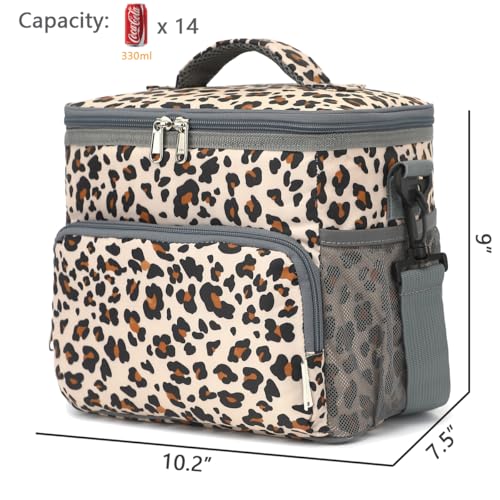 GYEUKHAM Insulated Lunch Bag for Adult/Women/Men, Reusable Lunch Box Cooler Soft Leakproof Tote, Thermal Meal Prep Lunch Pail with Adjustable Shoulder Strap for Picnic/School/Travel/Office, Leopard - Image 3
