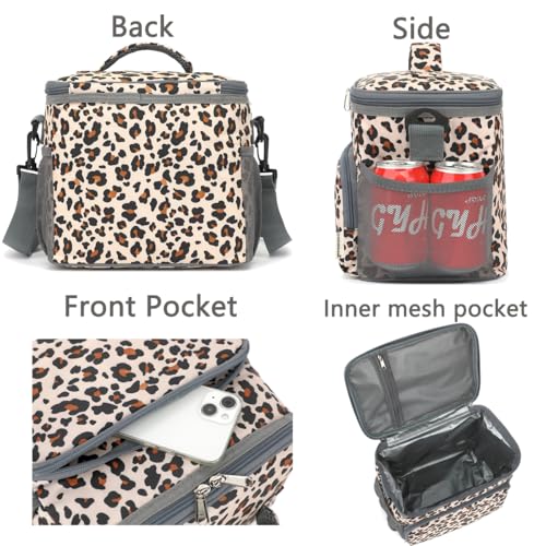 GYEUKHAM Insulated Lunch Bag for Adult/Women/Men, Reusable Lunch Box Cooler Soft Leakproof Tote, Thermal Meal Prep Lunch Pail with Adjustable Shoulder Strap for Picnic/School/Travel/Office, Leopard - Image 5