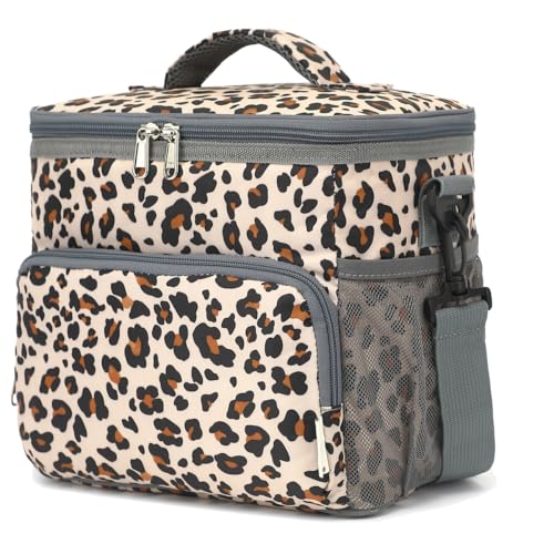 GYEUKHAM Insulated Lunch Bag for Adult/Women/Men, Reusable Lunch Box Cooler Soft Leakproof Tote, Thermal Meal Prep Lunch Pail with Adjustable Shoulder Strap for Picnic/School/Travel/Office, Leopard - Image 1