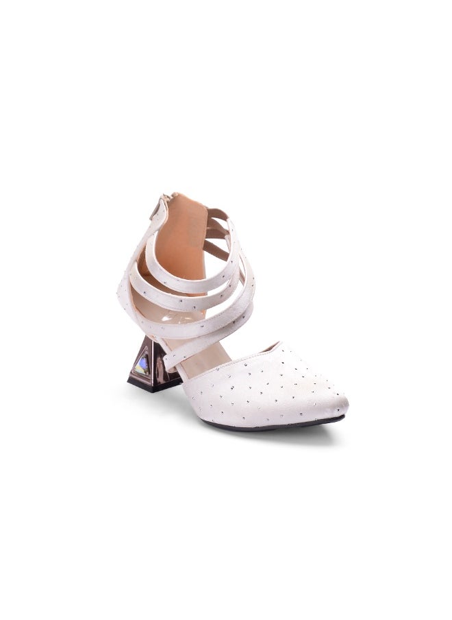 Elegant and attractive, made of soft White fabric decorated with a light shine C-62-WHITE