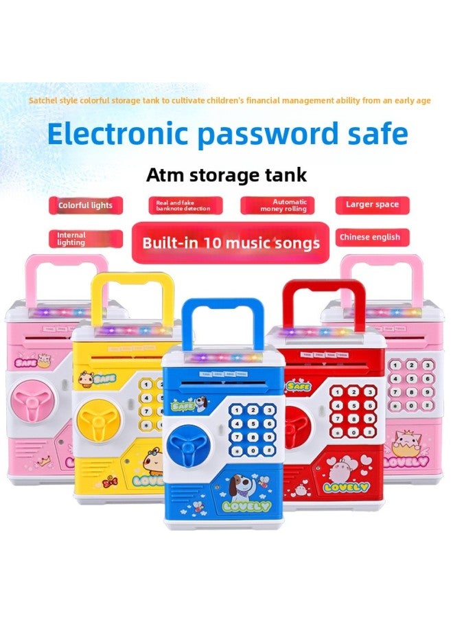 Fan Huang 2018 901 Children's Piggy Bank Password Box Automatic Door Lantern Story Ancient Poetry Storage Box-Dimensions:901B-Z Special Blue - Image 2