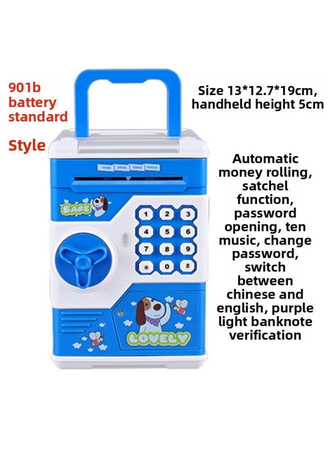 Fan Huang 2018 901 Children's Piggy Bank Password Box Automatic Door Lantern Story Ancient Poetry Storage Box-Dimensions:901B-Z Special Blue - Image 1
